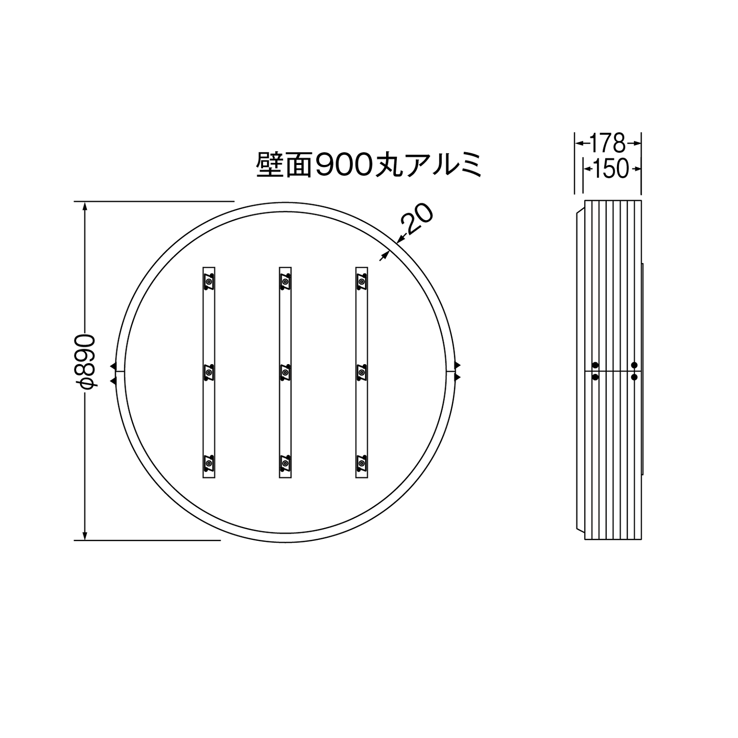 壁面サイン［小型内照式/丸型］